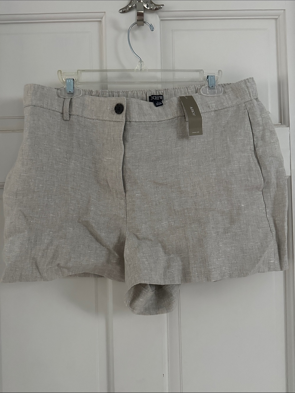 J. Crew Women’s Light Beige Linen-Blend Bermuda Shorts
